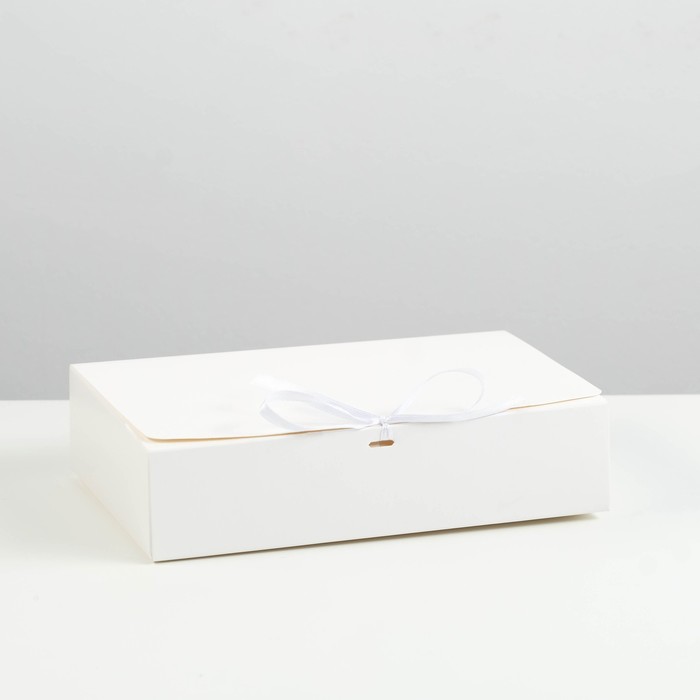 Коробка складная, белая, 21 х 15 x 5 см коробка складная розовая 21 х 15 х 5 см