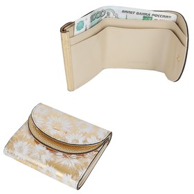 

FA007MT Кошелек на кнопке, отдел для купюр/монет, цвет золото 10,2х9х3,3см