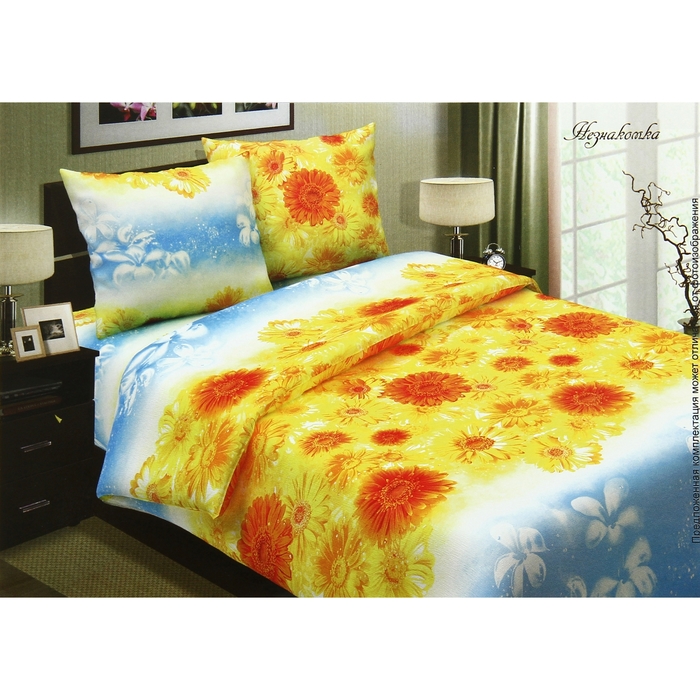 Постельное бельё 1,5сп"Pastel: Незнакомка", 147х217, 150х220, 70х70см - 2 шт