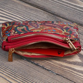 

19032601NP Ключница, отдел на молнии, цвет малиновый 13,6х9,5х2,5см