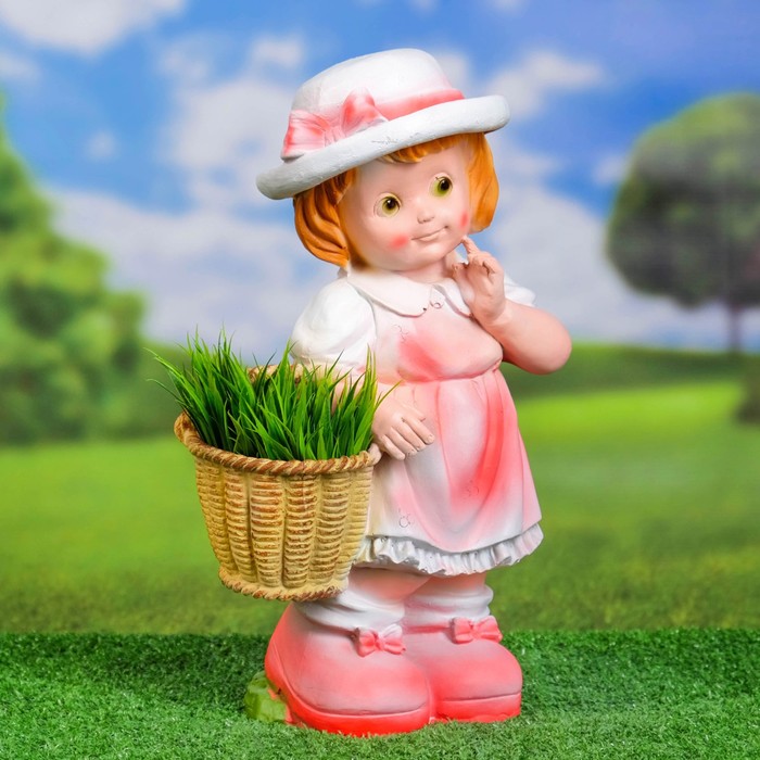 Садовая фигура Девочка Лиза с корзинкой 40х18х13см садовая фигура девочка лиза с корзинкой 40х18х13см