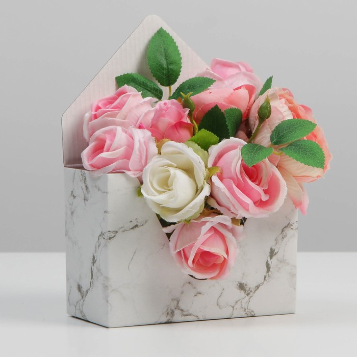 Коробка-письмо «Мрамор», 14 × 20 × 6,5 см коробка письмо цветочная феерия 14 х 20 х 6 5 см