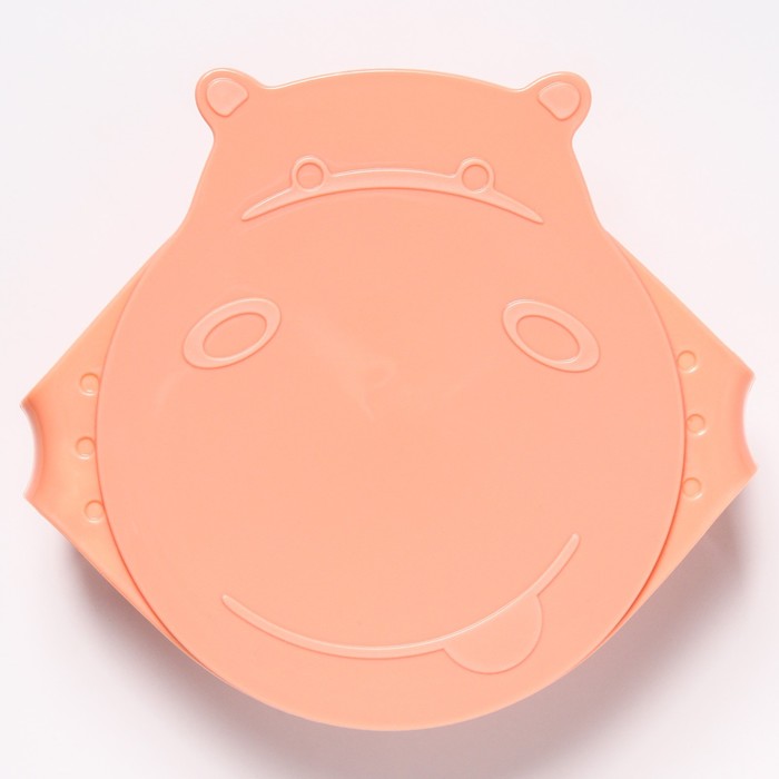 фото Детская тарелка hello, hippo! с крышкой, цвет карамельный lalababy