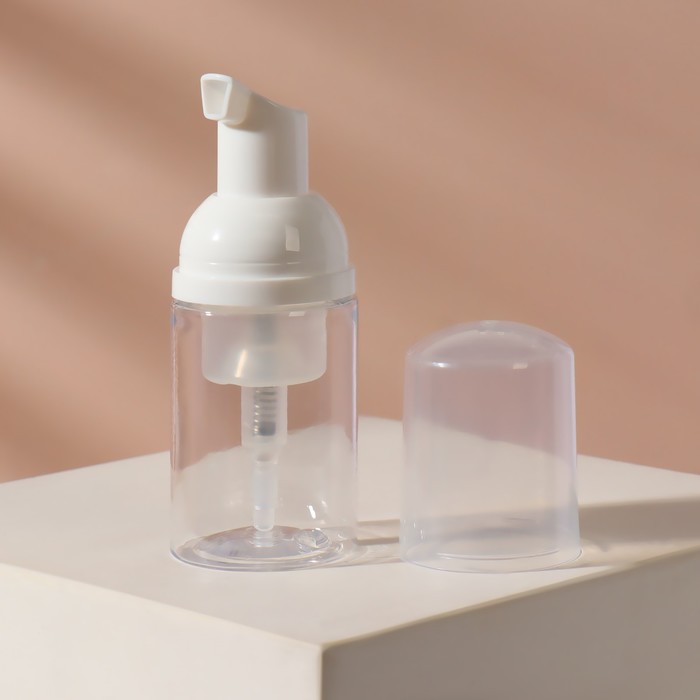 Бутылочка для хранения, с пенообразующим дозатором, 35 мл, цвет прозрачный/белый