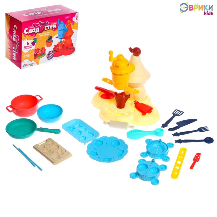 Набор для игры с пластилином «Фабрика сладостей» набор для игры с пластилином фабрика печенья