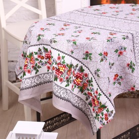 

Скатерть 110х150 см "Лоза", сера, рогожка, хл 100%
