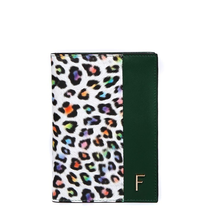 54019MNP Обложка для автодокументов (паспорт), цвет белый/зеленый 10х13,5х1,5см