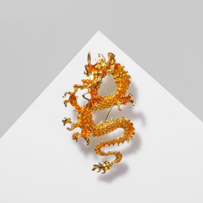 Брошь «Дракон огненный», цвет золотой сумка огненный дракон бежевый