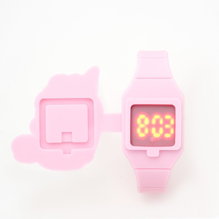 фото Часы наручные электронные, детские, "единорог", lr41 (ag3), розовые