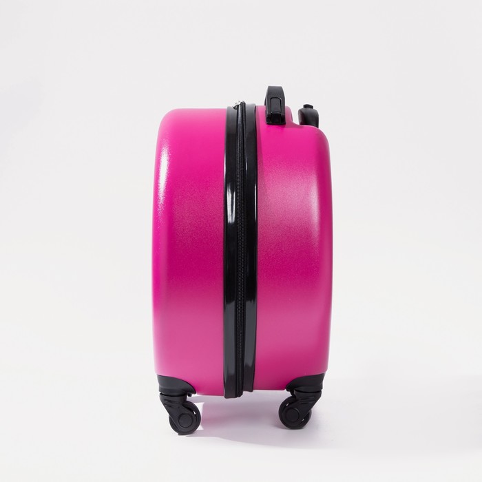 фото Чемодан малый 18" на молнии, 4 колеса, цвет фуксия