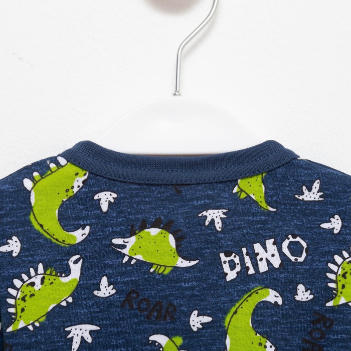 фото Комбинезон детский, цвет синий/дино, рост 68 см детская линия