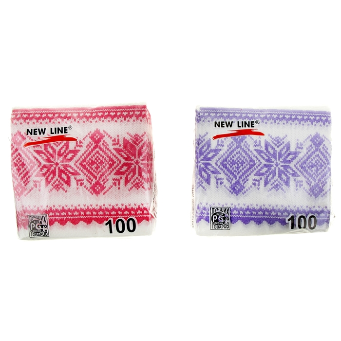 Салфетки бумажные, Новая линия "Шарф" 100 л, микс