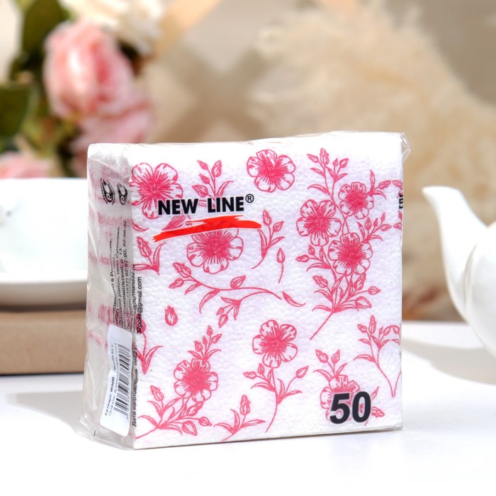 Салфетки бумажные, Новая линия, "Фиалка" 50 л