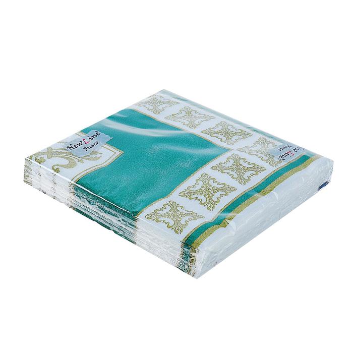 Салфетки бумажные New line FRESCO «Верона зелёная», 2 слоя, 33*33 см, 20 шт. 863478