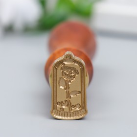 

Печать фигурная для сургуча с деревянной ручкой "Роза в колбе" 2,4х1,4 см