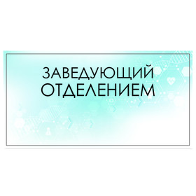 

Табличка "Заведующий отделением" 300 х 100, клейкая основа