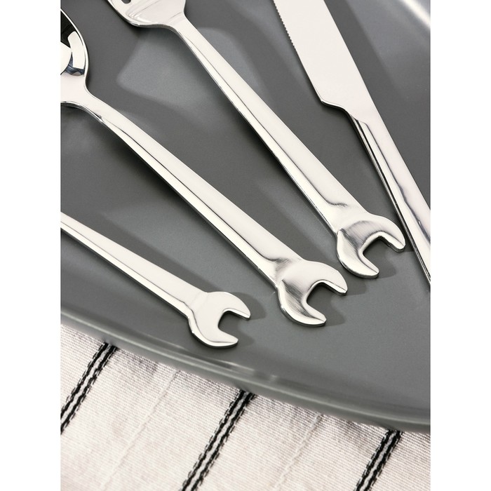 фото Набор столовых приборов из нержавеющей стали magistro workshop, 4 предмета, цвет серебряный