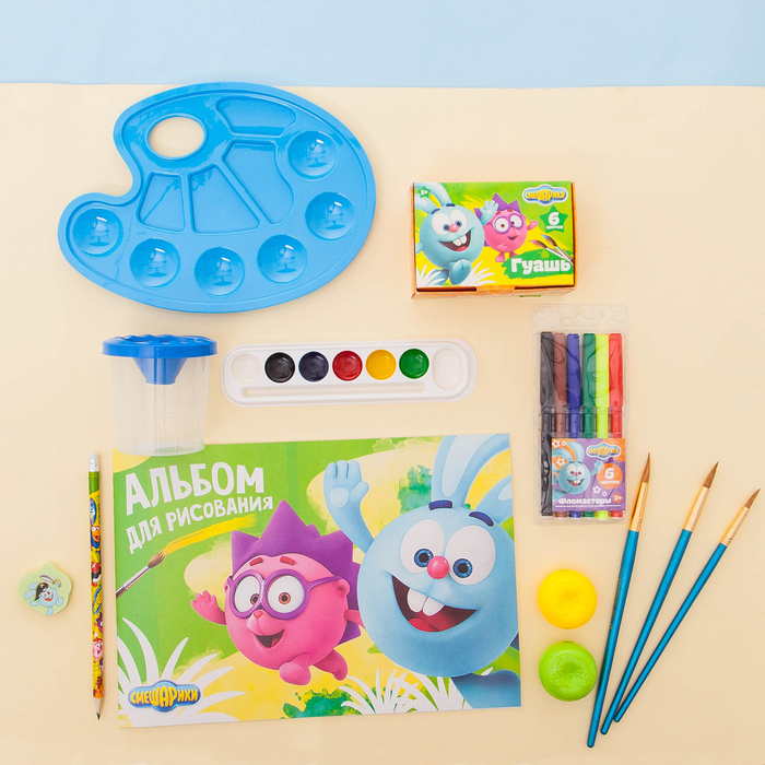 Карандаш чернографитный "Смешарики", с ластиком