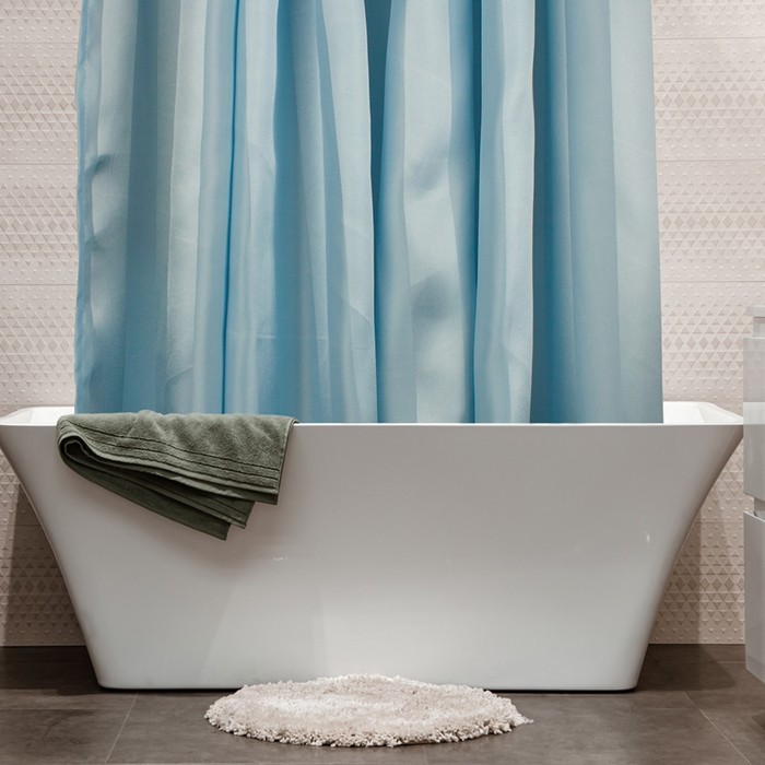 фото Штора для ванны regina, размер 180х200 см, цвет голубой dasch