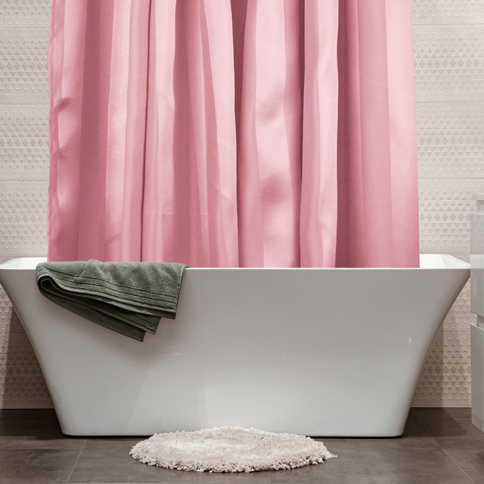 Штора для ванны Regina, размер 180х200 см, цвет розовый