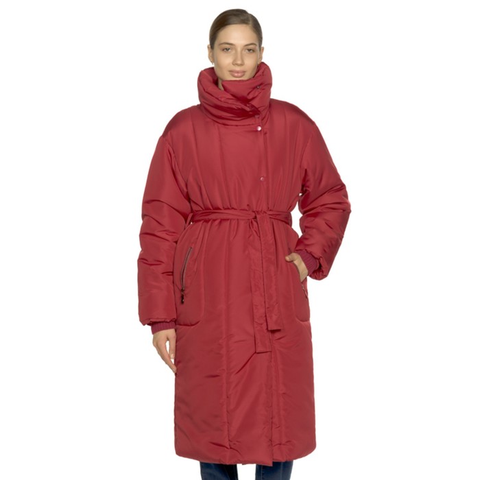 Пальто женское, размер XS, цвет вишнёвый