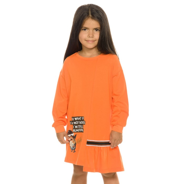 Платье для девочек, рост 86 см, цвет оранжевый платье для девочек рост 86 см цвет пурпурный