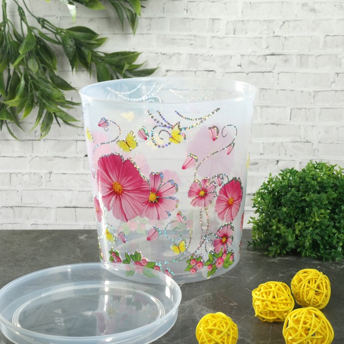 Горшок для орхидей 1,8 л "Камилла", поддон, прозрачный