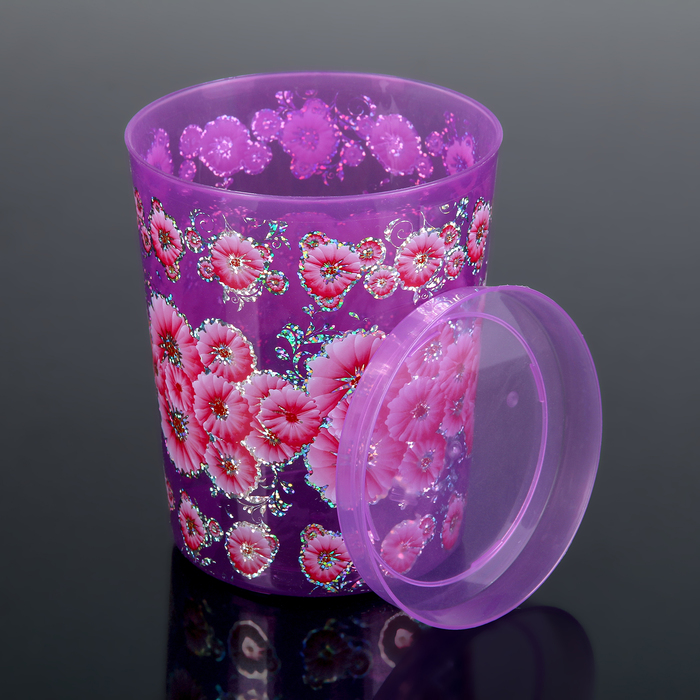 Горшок для орхидей 1,2 л "Камилла", поддон, прозрачно-фиолетовый