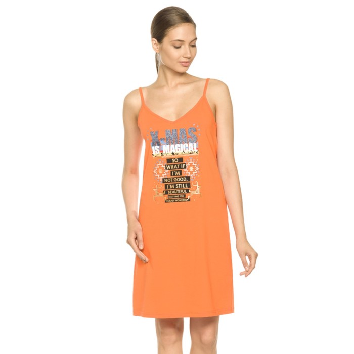 Платье женское, размер L, цвет оранжевый