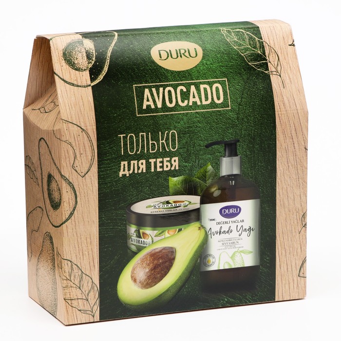 фото Подарочный набор duru precious oil жидкое мыло авокадо 500 мл + крем для рук и тела 150 мл
