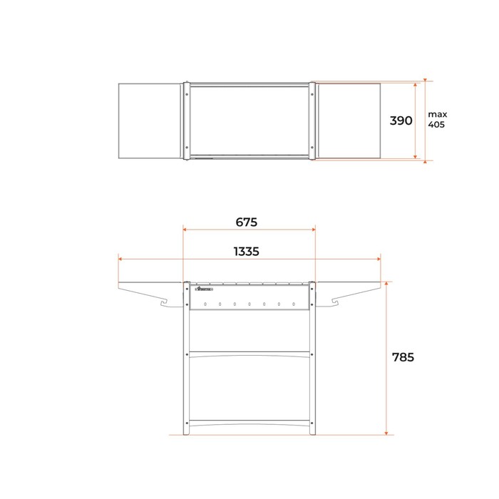 Мангал "Family Standart FS2000" 133,2х39,4х77,4см