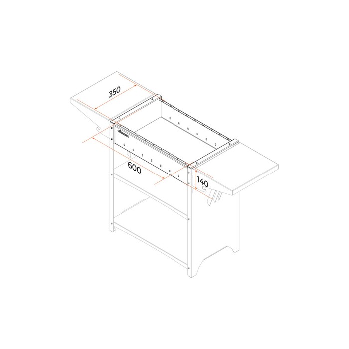 Мангал "Family Standart FS2000" 133,2х39,4х77,4см