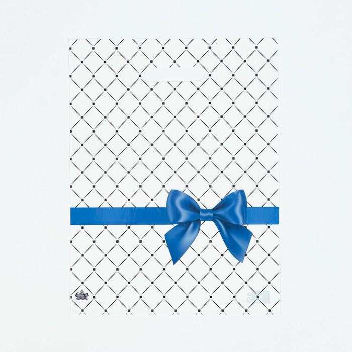 Пакет Синий бантик, полиэтиленовый, с вырубной ручкой, 40 х 31 см, 30 мкм