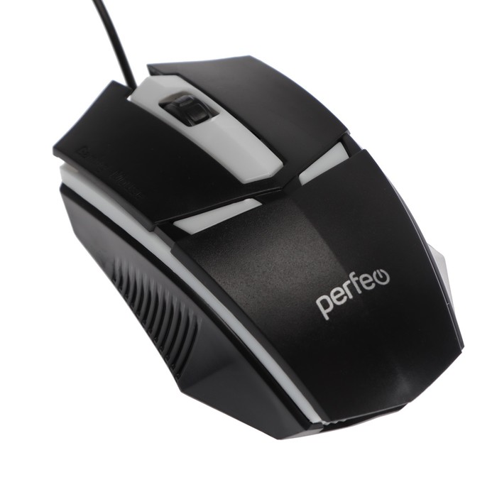 Мышь Perfeo Face, игровая, проводная, подсветка, 1000 dpi, USB, чёрная