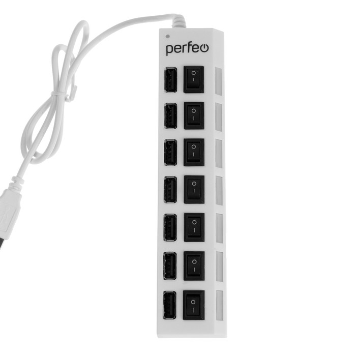 

Разветвитель USB (Hub) Perfeo H033, 7 портов, USB 2.0, белый