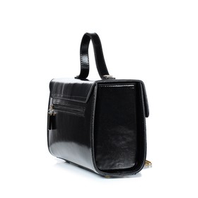 

49720 Сумка саквояж, отдел на клапане, цвет черный 28,3х17х10см