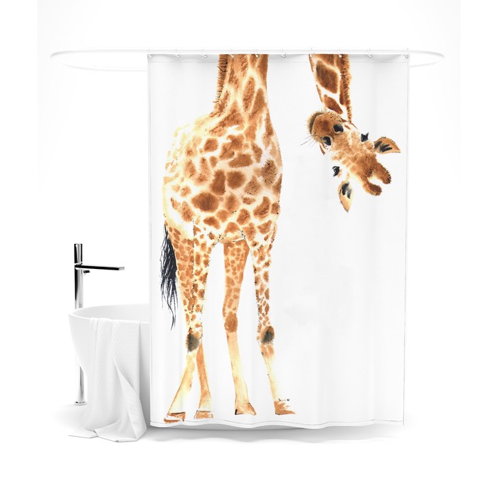 

Шторка для ванной «Сирень» «Очаровательный жираф», 145х180 см, цвет белый
