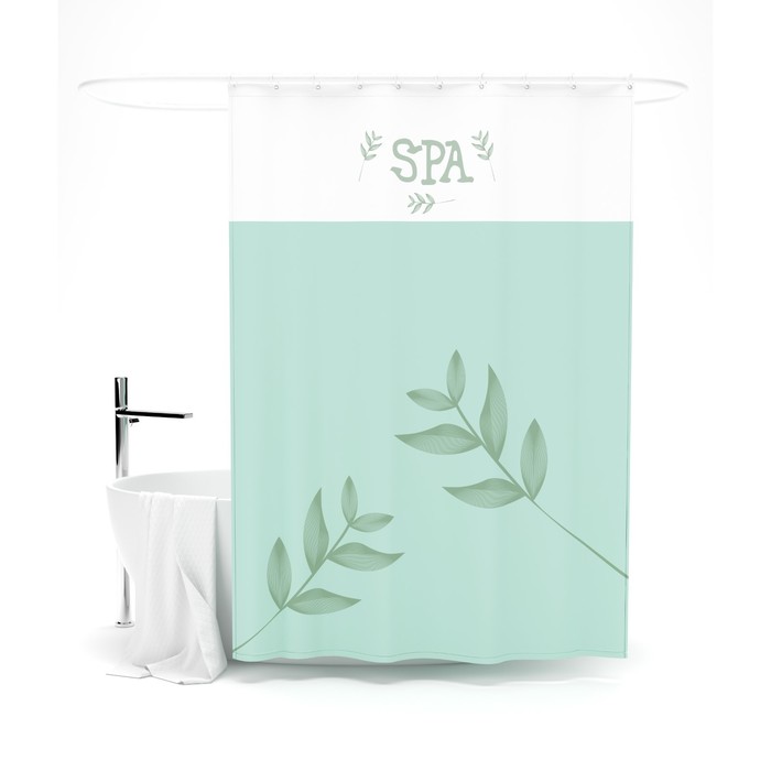 

Шторка для ванной «Сирень» SPA, 145х180 см, цвет зеленый