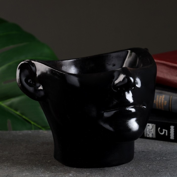 фото Кашпо - органайзер "ваза" черная, 13х18х16см хорошие сувениры