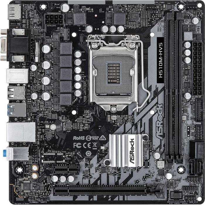 фото Материнская плата asrock h510m-hvs, lga 1200, 2xddr4, matx