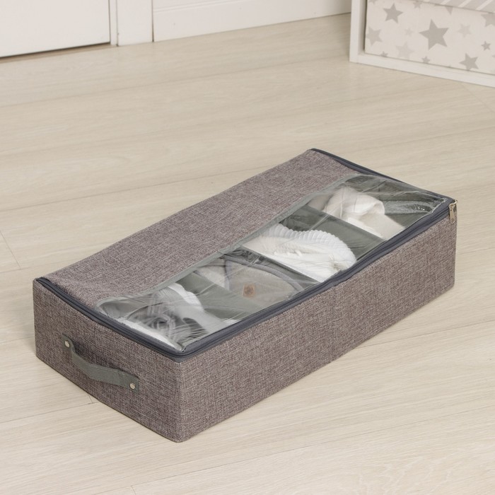 Короб для хранения обуви «Рон», 58×30×15 см, цвет серый