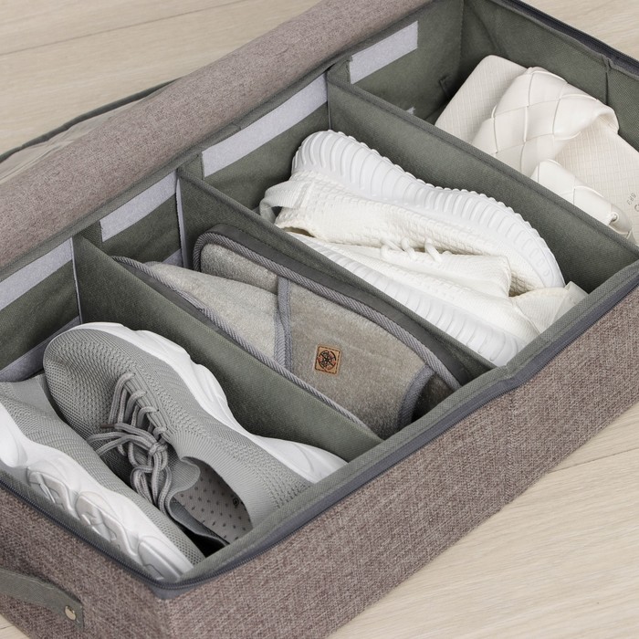 Короб для хранения обуви 58х30х15 см "Рон", цвет серый