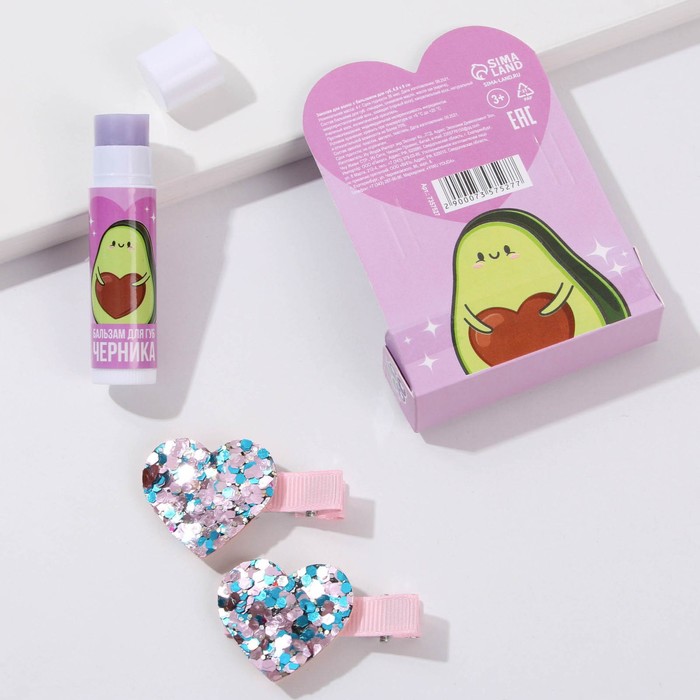 

Заколки для волос с бальзамом для губ "Ты девочка, что надо"