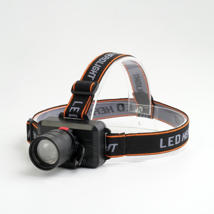 фото Фонарь налобный аккумуляторный, р50, 1200 мач, 3 режима, zoom, индикатор заряда, usb