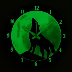 

Часы настенные "Волк", флуоресцентные, плавный ход, d=30 см