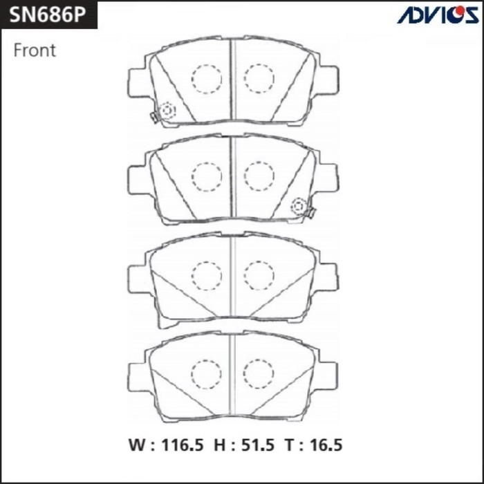 фото Дисковые тормозные колодки advics sn686p