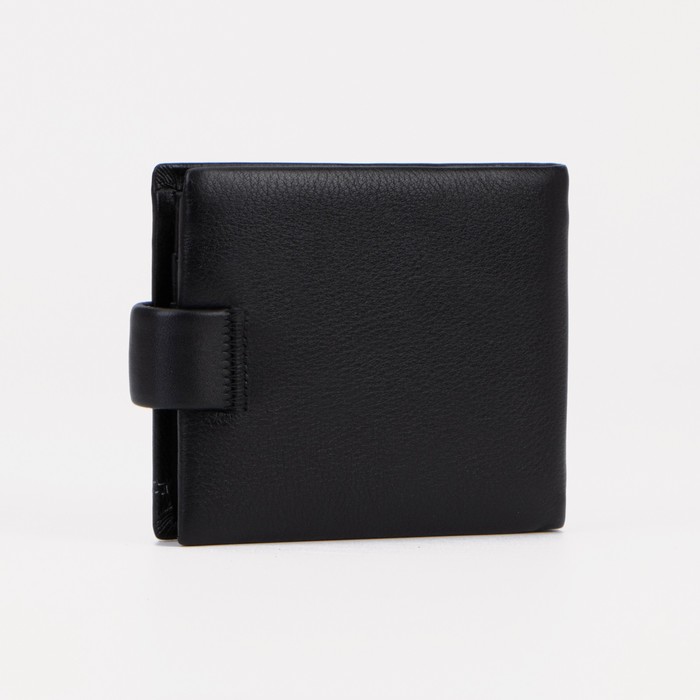 

Портмоне на кнопке, для купюр, для карт, для монет, цвет чёрный