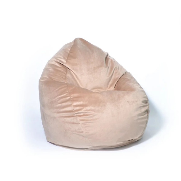 фото Кресло-мешок «макси», размер 100x150 см, велюр, бежевый wowpuff