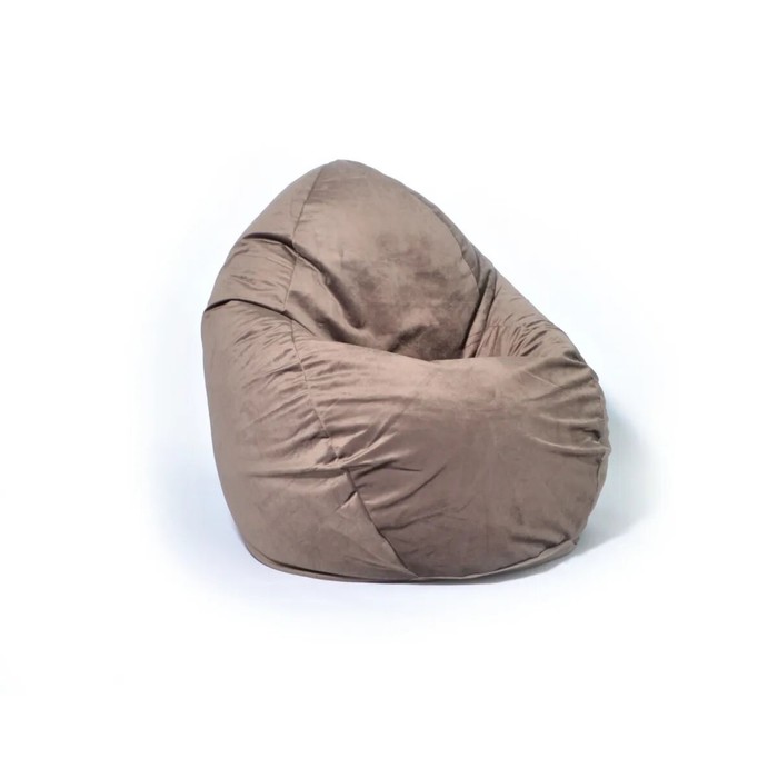 фото Кресло-мешок «макси», размер 100x150 см, велюр, коричневый wowpuff