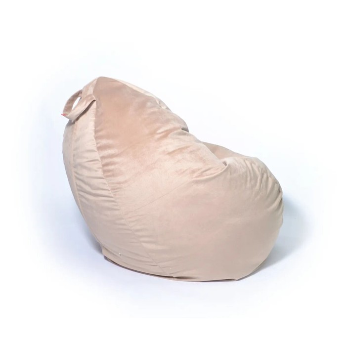 фото Кресло-мешок «стади», размер 80x130 см, велюр, бежевый wowpuff